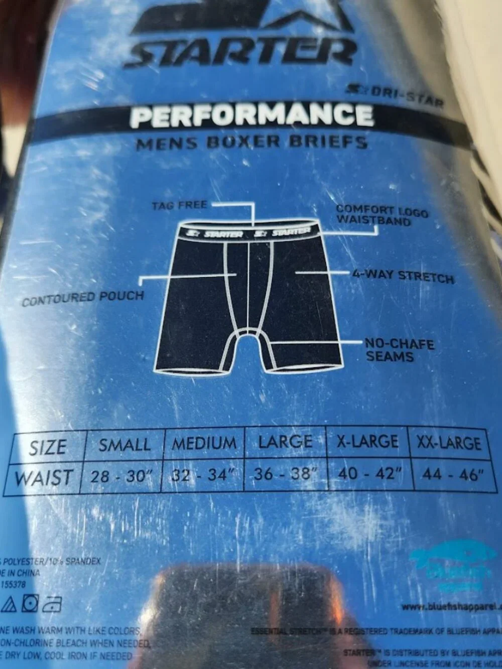 NEW Starter Men’s Active Performance Boxer Briefs Underwear 6 Pack Set of 6 S Si